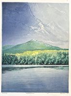 Monadnock From Stone Pond, 7th state Matt Brown Woodblock Print Monadnock From Stone Pond, 7th state